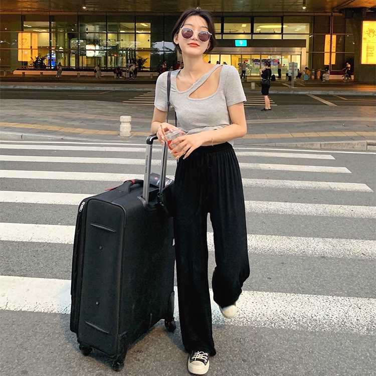 SUXI Áo Dệt Kim Tay Ngắn Dáng Ôm Dễ Phối Đồ Thời Trang Mùa Hè Phong Cách Hàn Quốc Cho Nữ