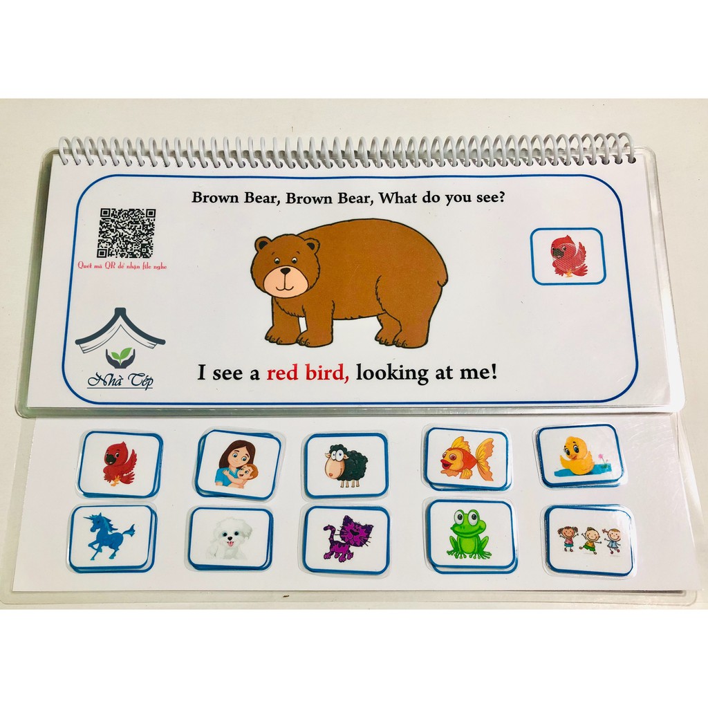 [Học liệu cho bé] Brown Bear kèm file nghe - Học liệu dính dán