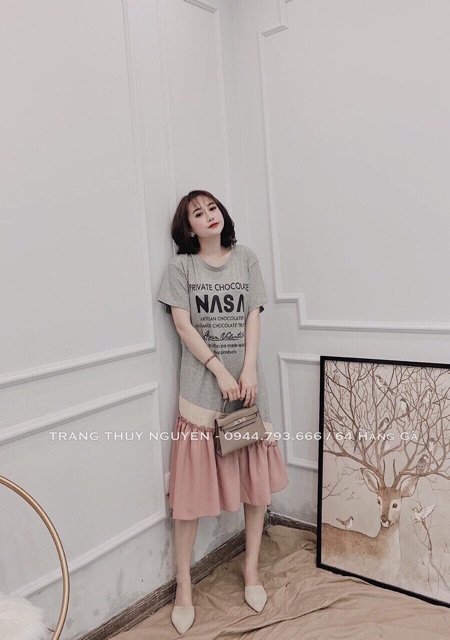 Váy bầu suông thời trang chất cotton