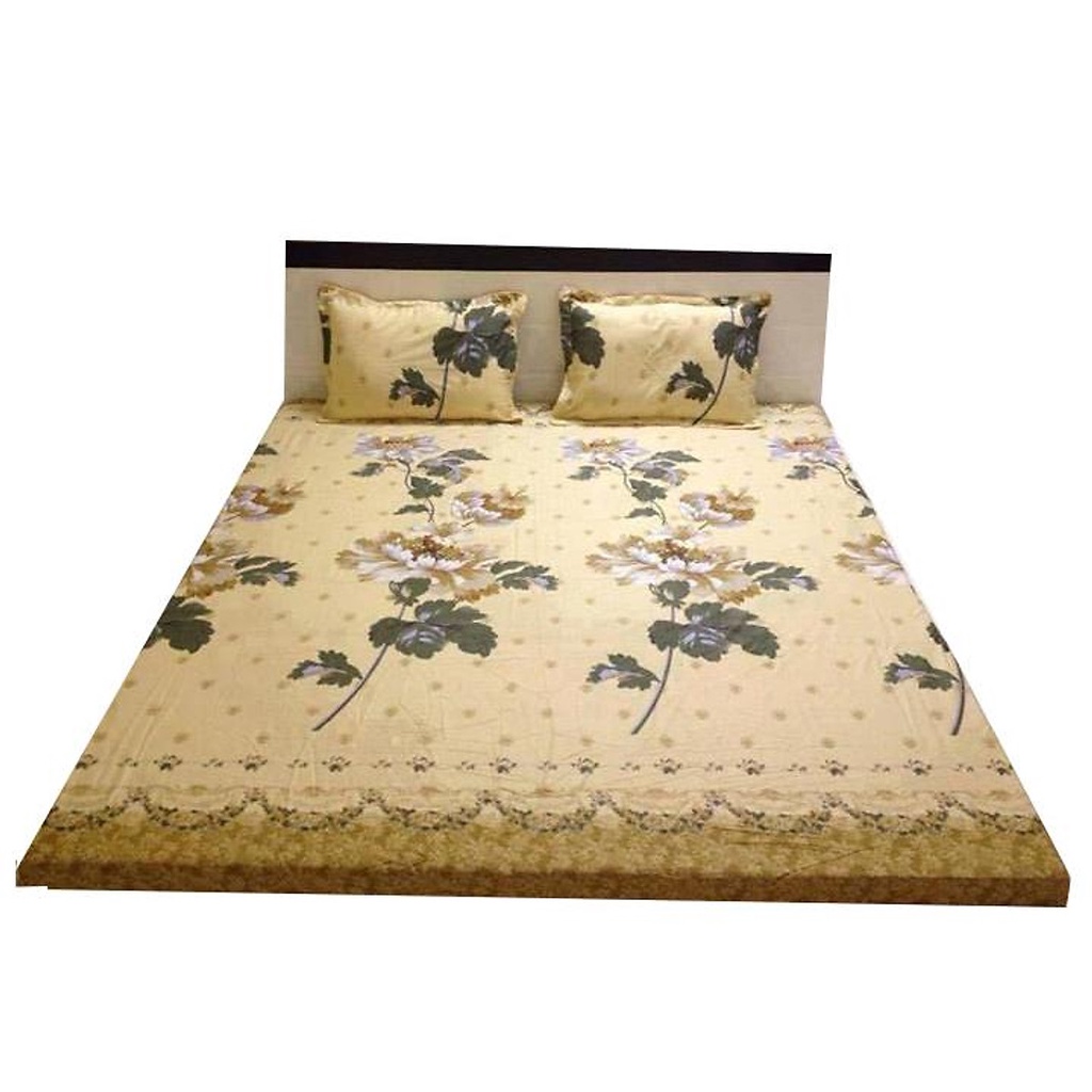 (Giá xưởng) Bộ ga gối poly cotton loại đẹp mẫu Kẻ 3 Màu, drap giường bo chun bọc nệm (1 ga + 2 vỏ áo gối) giá rẻ