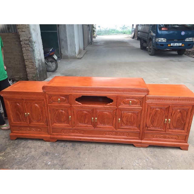 kệ tivi gỗ hương đá 2m2 2m4