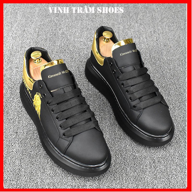 Giày thể thao nam sneaker đế cao 5 cm hai màu trắng đen , hàng sẵn kho 38 -43