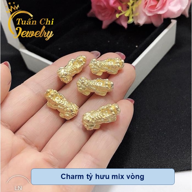 HÀNG CHUẨN Tỳ Hưu Bạc Cao Cấp, Bạc Xi Vàng, Dùng Để Kết Hợp Vòng Đá, Vòng Tết Phong Thủy May Mắn, Tài Lộc ( bán rời)