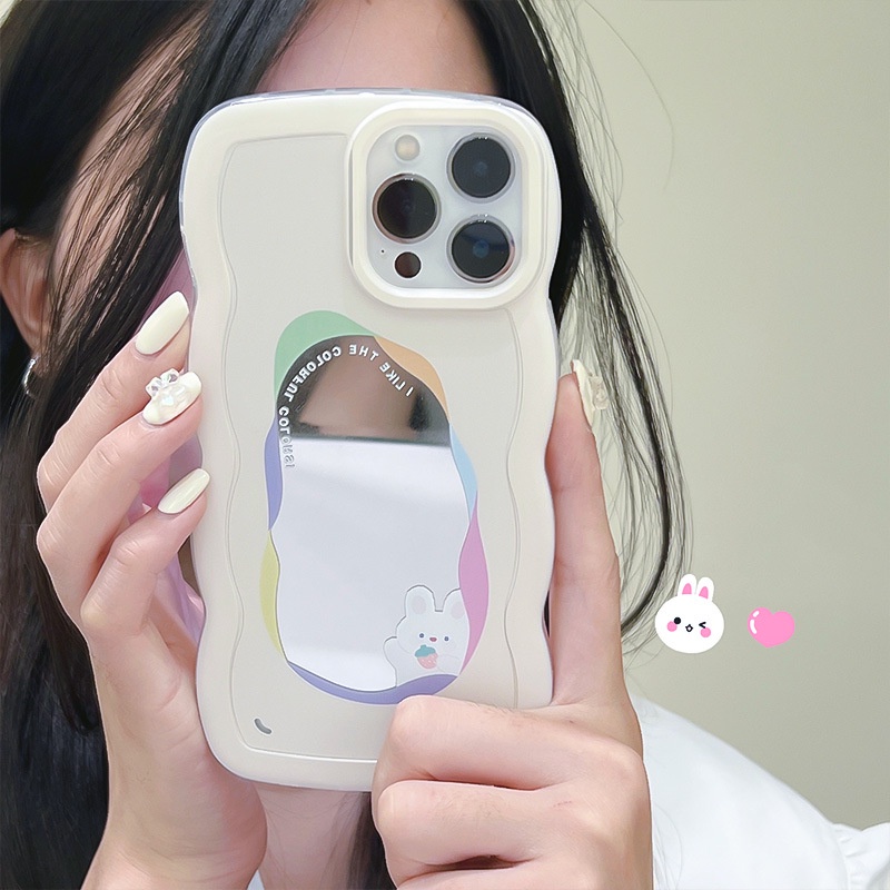 Ốp lưng iphone ốp Điện Thoạii silicone Mặt Gương Họa Tiết Hoạt Hình Cho iPhone 14 13 12 11 promax XS XR xsmax se2020 6 7 8plus