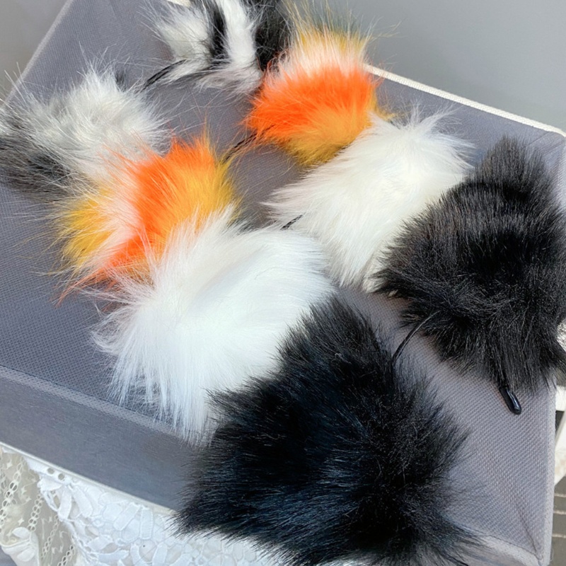 Băng Đô Tai Mèo Phối Lông Hóa Trang Lolita Dễ Thương