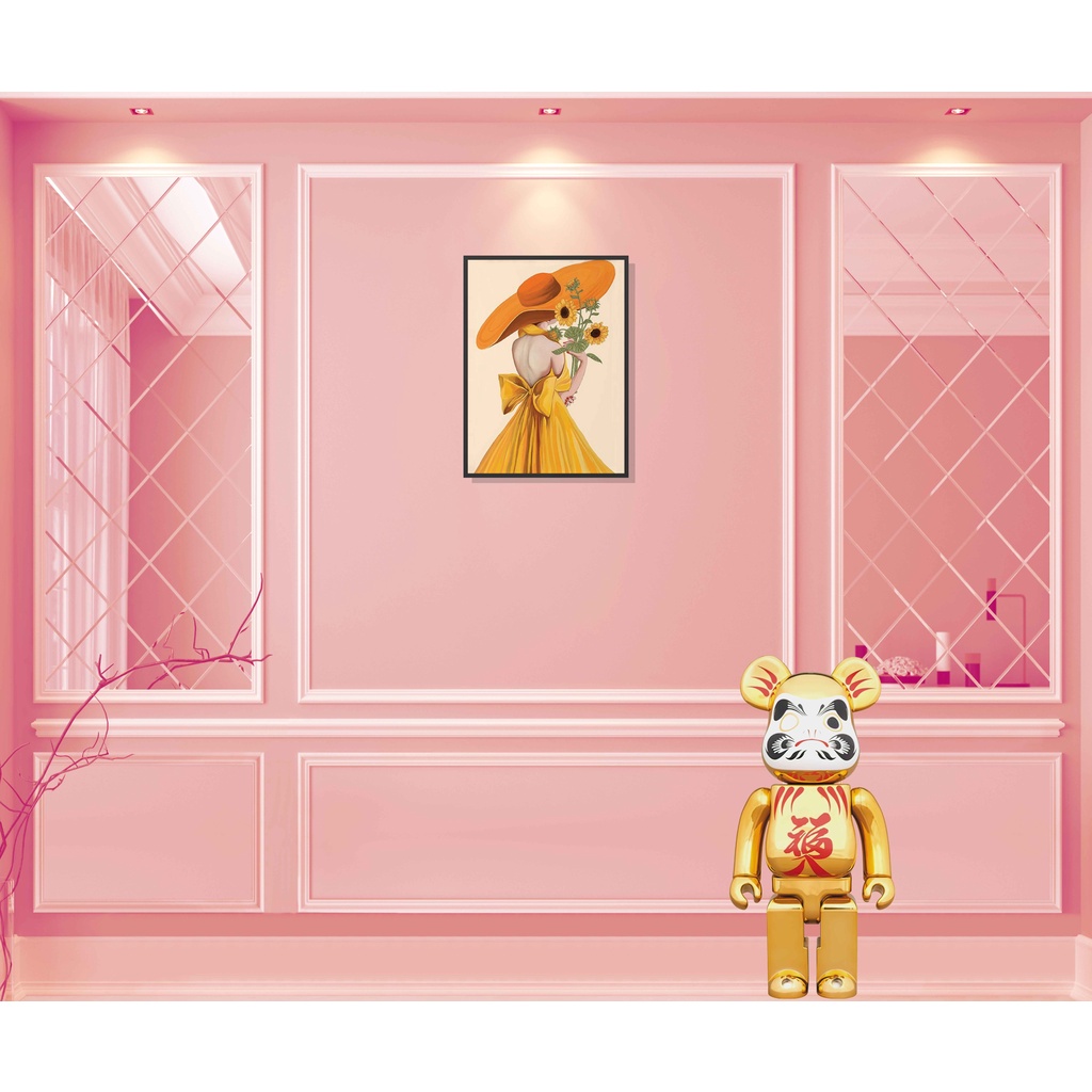 Phông Nền Giả Góc 3D 5D miễn phí chèn logo + khung tranh + gấu beerbrick