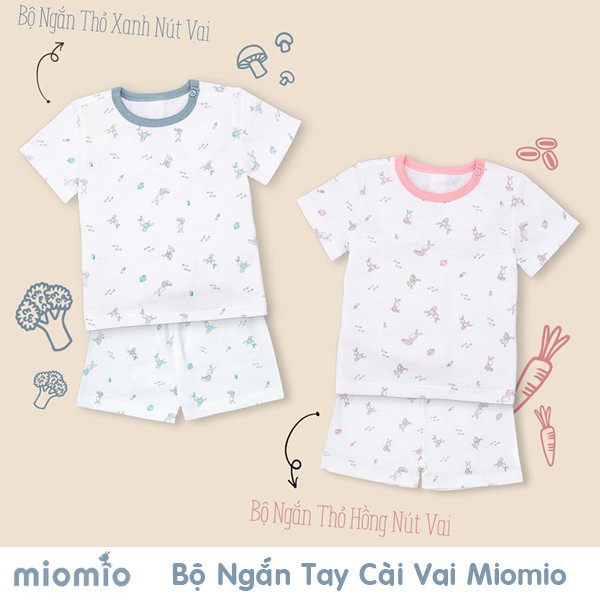 Bộ ngắn tay Miomio cài vai / 100% cotton / mỏng mát