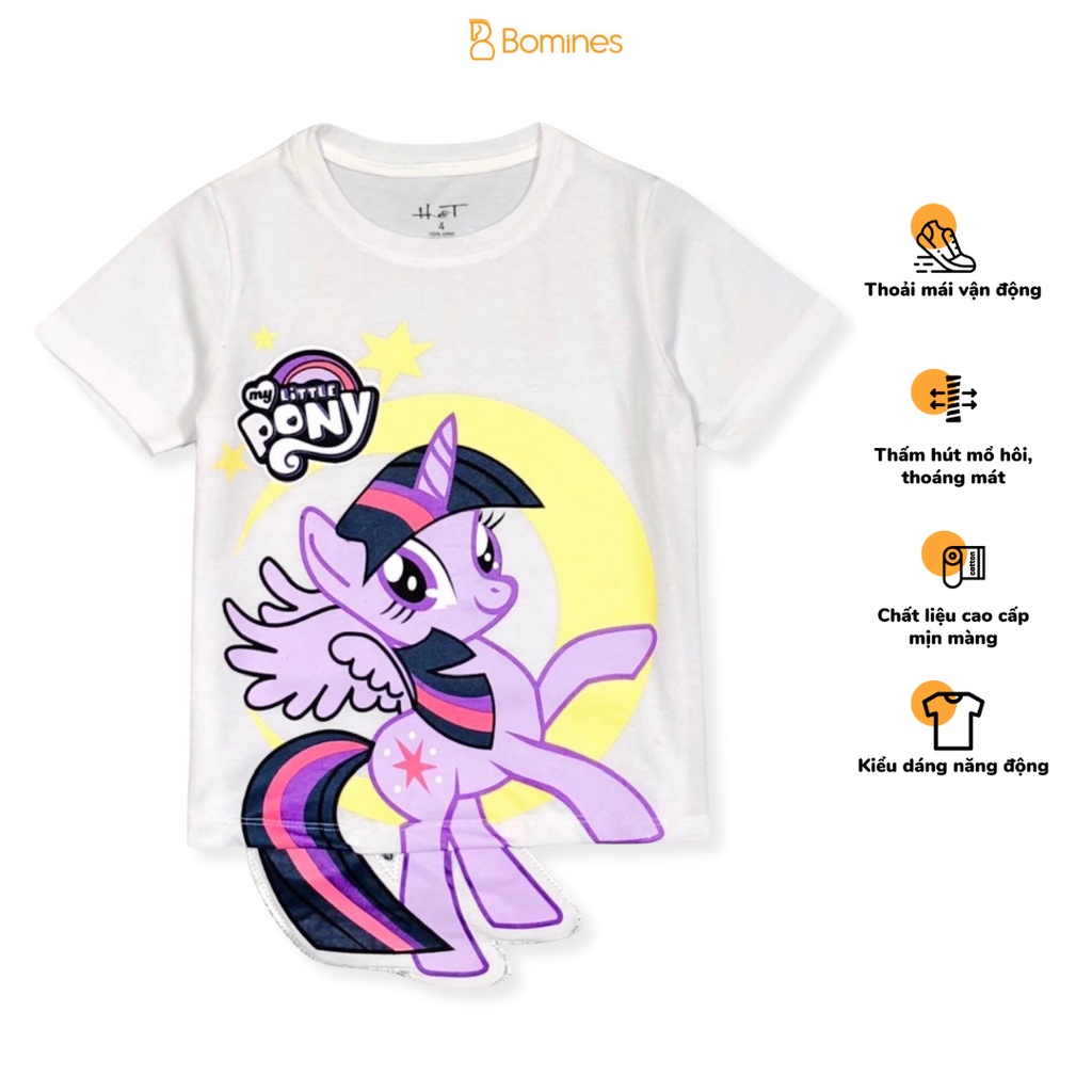 Áo thun bé gái hoạt hình Little Pony, vịt Daisy xinh xắn vải thun cotton thoáng mát 12-30kg hãng Bomines