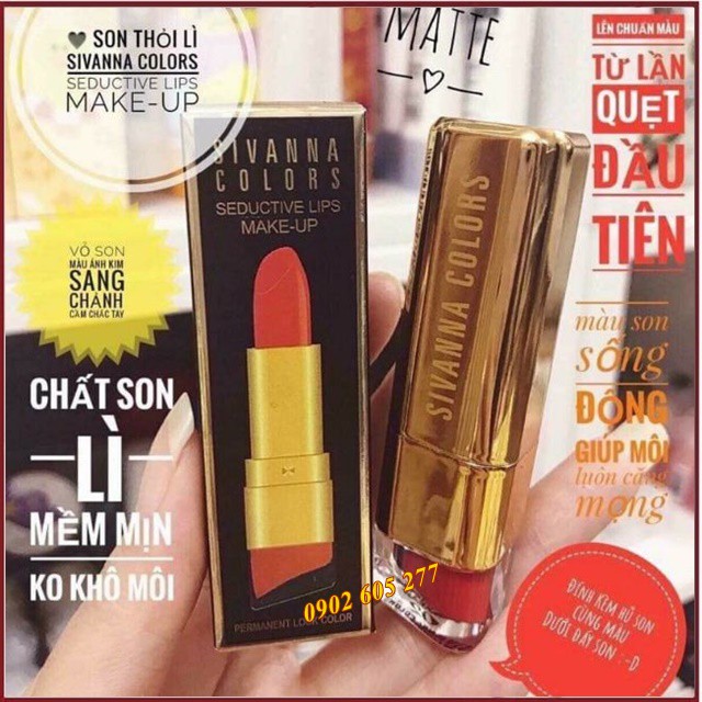 Son Thỏi Lì Sivanna Colors Seductive Lips HF566 Thái Lan