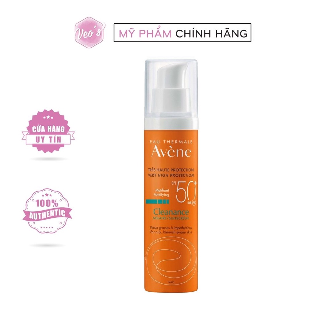 [New 2022] Kem Chống Nắng Bảo Vệ Cao Cho Da Nhờn Mụn Avene Cleanance Sunscreen Very High Protection SPF50+ 50ml