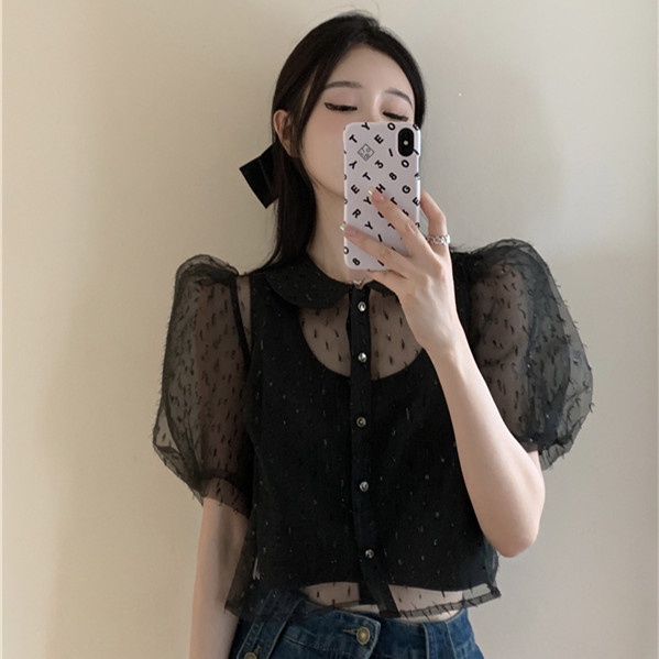 Áo Sơ Mi Tay Ngắn Thời Trang Mùa Hè Quyến Rũ Dễ Phối Đồ Cho Nữ