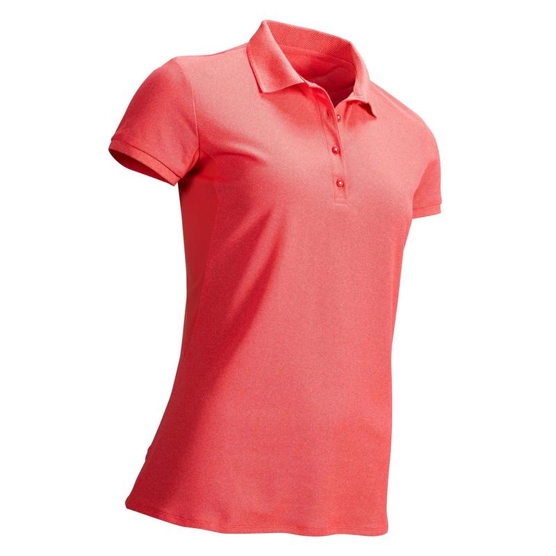 Áo thun polo ngắn tay chơi golf Decathlon Inesis trong thời tiết ấm áp cho nữ màu hồng dâu
