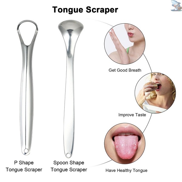 Dụng cụ cạo lưỡi ,vệ sinh lưỡi  thép không gỉ,nhựa – Loại bỏ hôi miệng