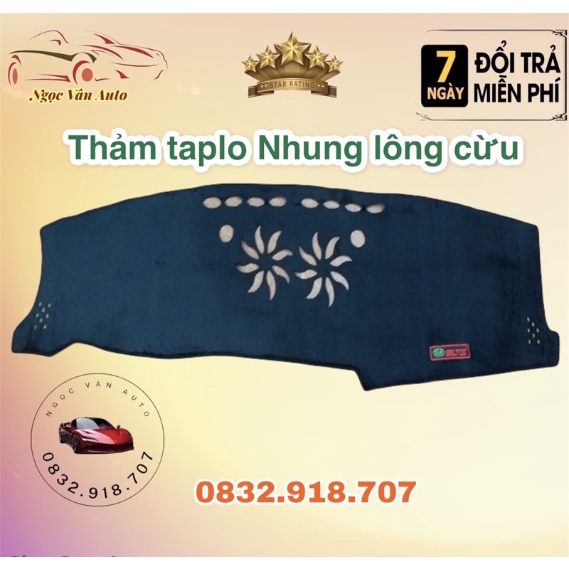 Thảm Taplo nhung Kia Seltos 2020 - 2021 Mẫu Nhung Lông Cừu Cao Cấp