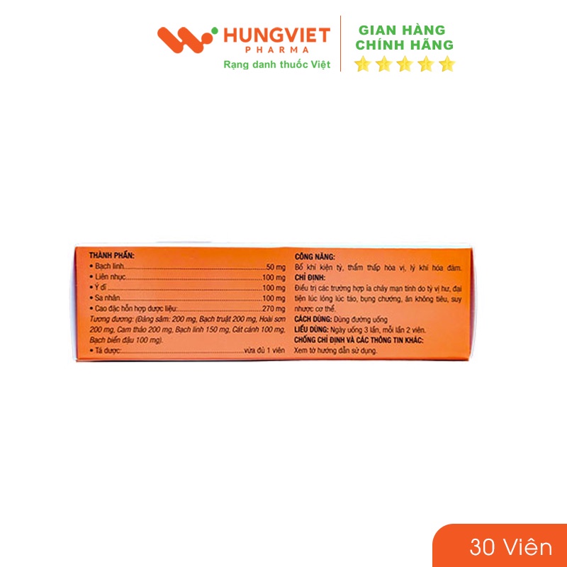 Viên uống Ích Tràng Khang TW3 giảm các triệu chứng của viêm đại tràng HungViet Pharma hộp 30v