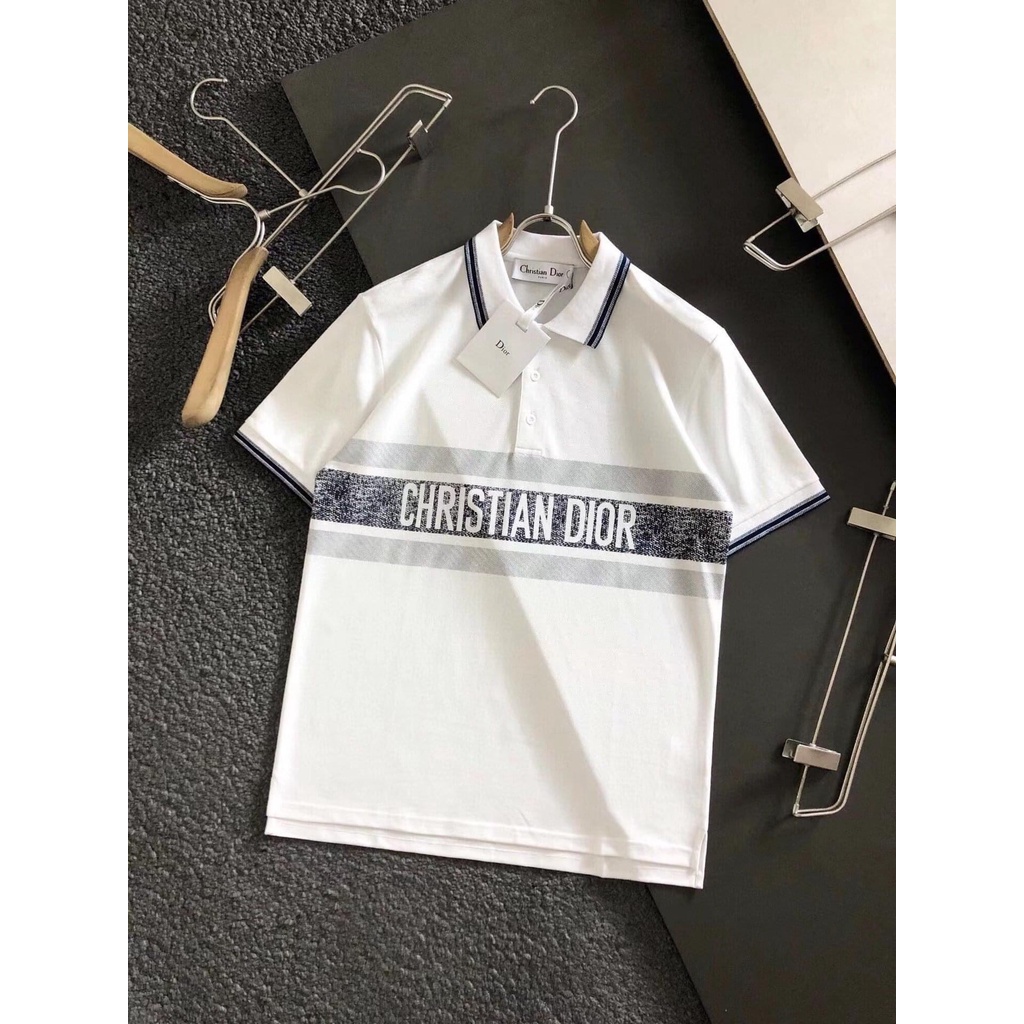Áo thun nam polo ngắn tay giá rẻ mẫu mới in chữ 3D thời trang, vải cotton co giãn VBSHOP016