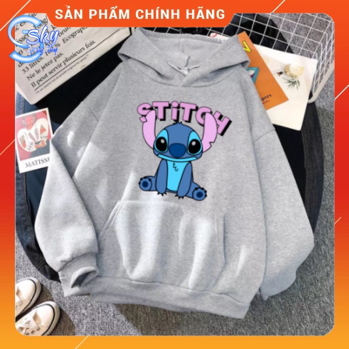 ÁO HOODIE UNISEX  IN HÌNH STITCH NGỒI XUỘM SIÊU CUTE