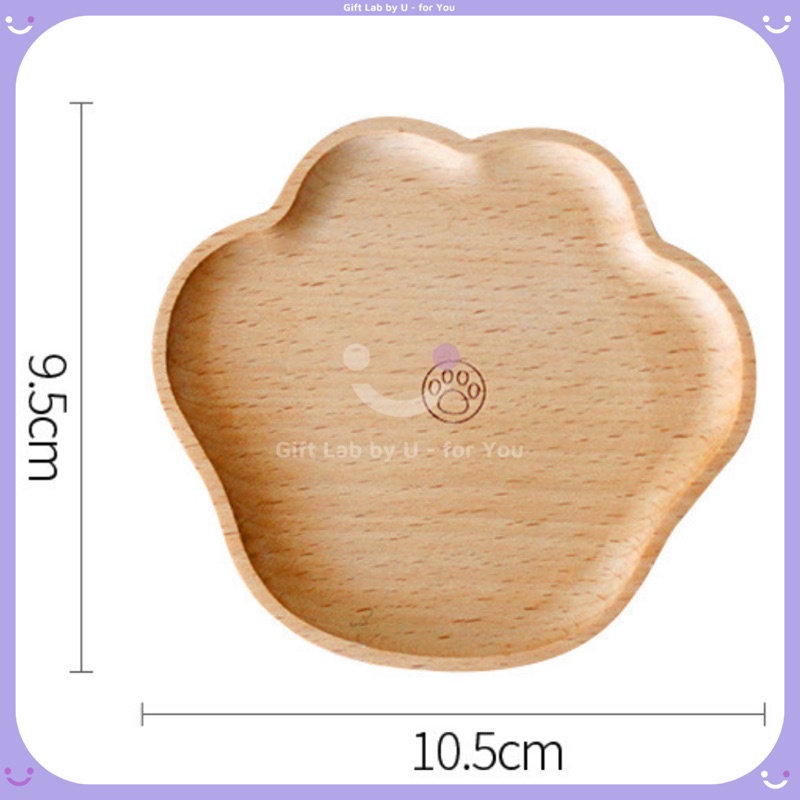 Lót cốc gỗ hình bàn chân mèo cưng xỉu