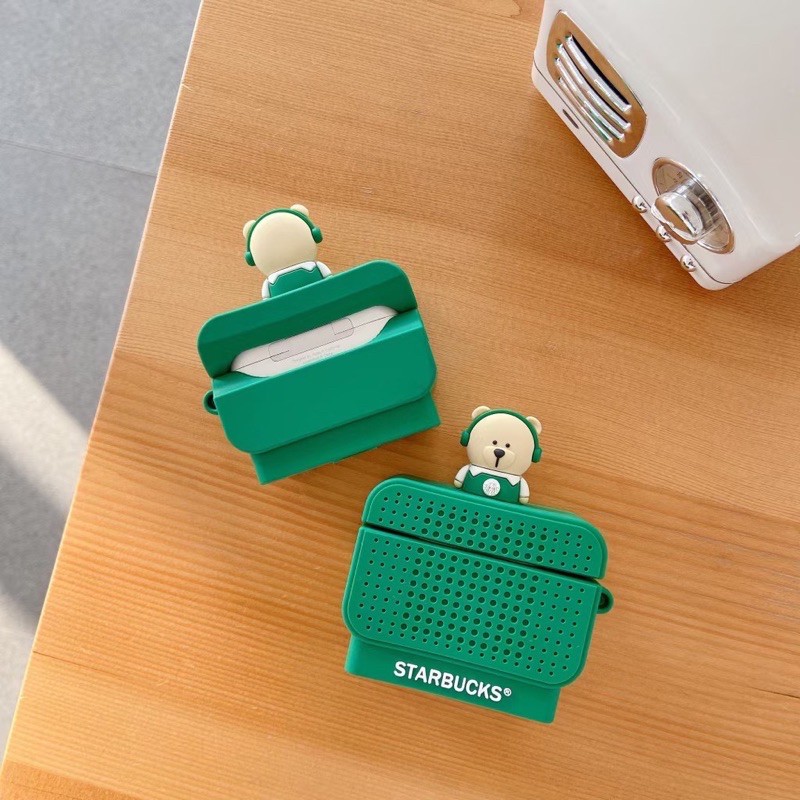 Case Airpods 1/2/pro Hình Loa Starbuck Gấu