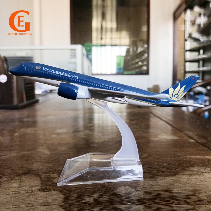 Máy bay kim loại Airbus 350 Diecast Model A350 Đồ chơi máy bay có giá đỡ màn hình
