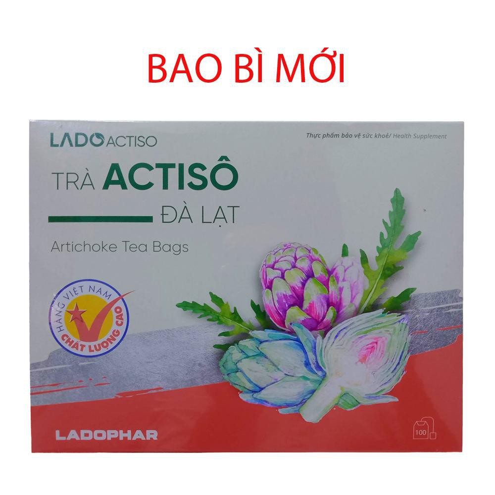 Trà túi lọc Atisô Đà Lạt Ladophar hộp 100 túi (Trắng đỏ)