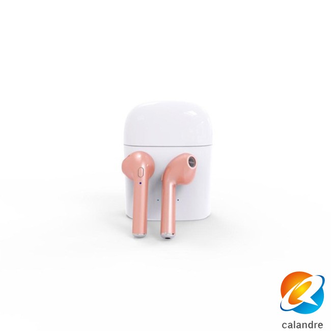 Set 2 Tai Nghe Bluetooth Không Dây Mini Kèm Hộp Sạc Dùng Cho Apple Iphone 7