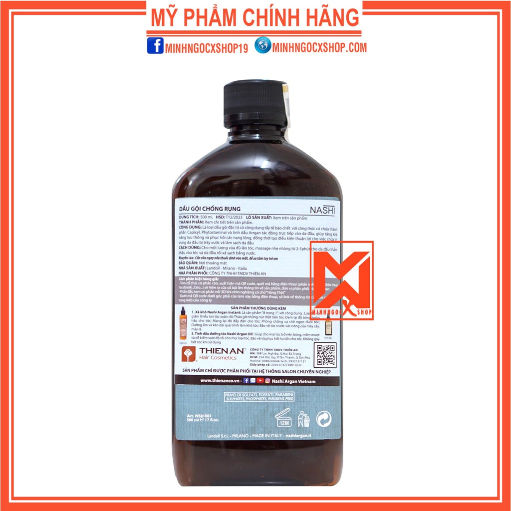 Dầu gội chống rụng tóc NASHI ARGAN CAPIXYL 500ml chính hãng