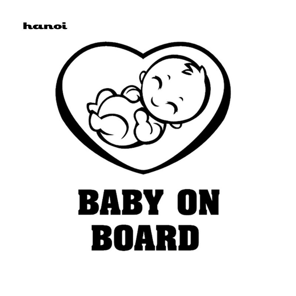 Miếng dán chất liệu vinyl kí hiệu Baby On Board trang trí xe hơi