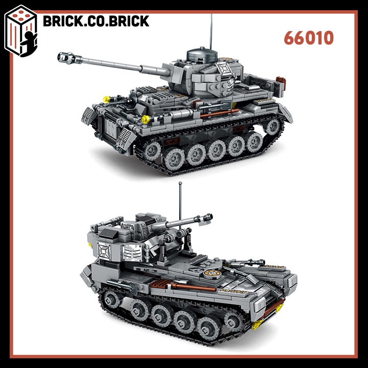 Mô hình Lắp ráp Đồ chơi Xe tăng Quân đội Đức Military Tank Army Thế chiến 66003
