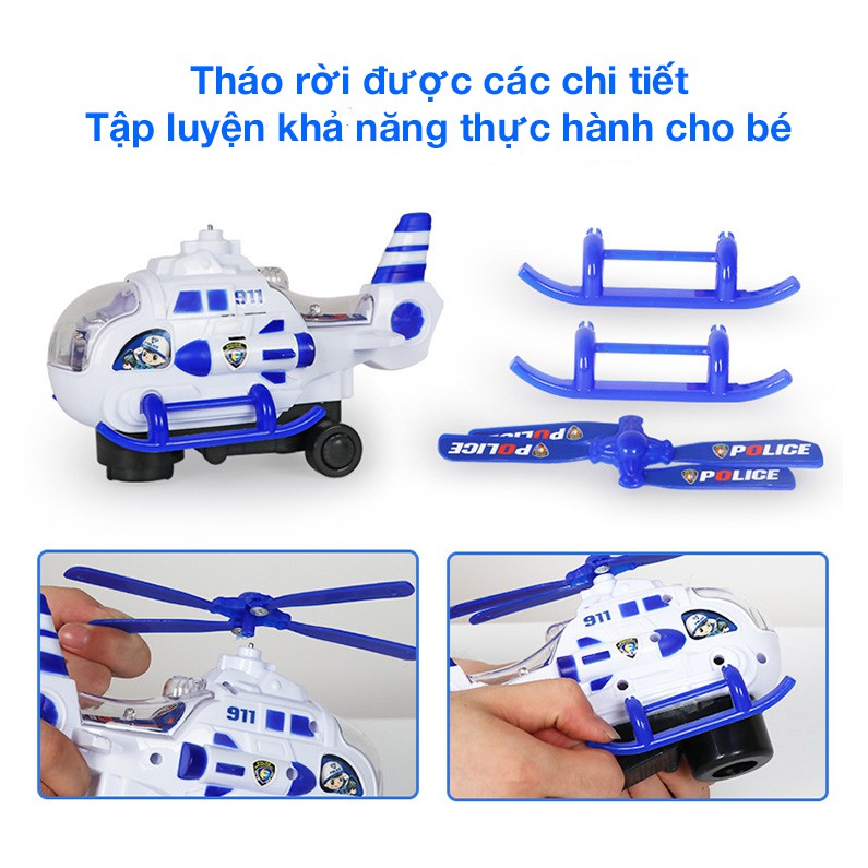 Đồ chơi máy bay trực thăng chạy pin có âm thanh và ánh sáng di chuyển linh hoạt cực hay cho bé yêu