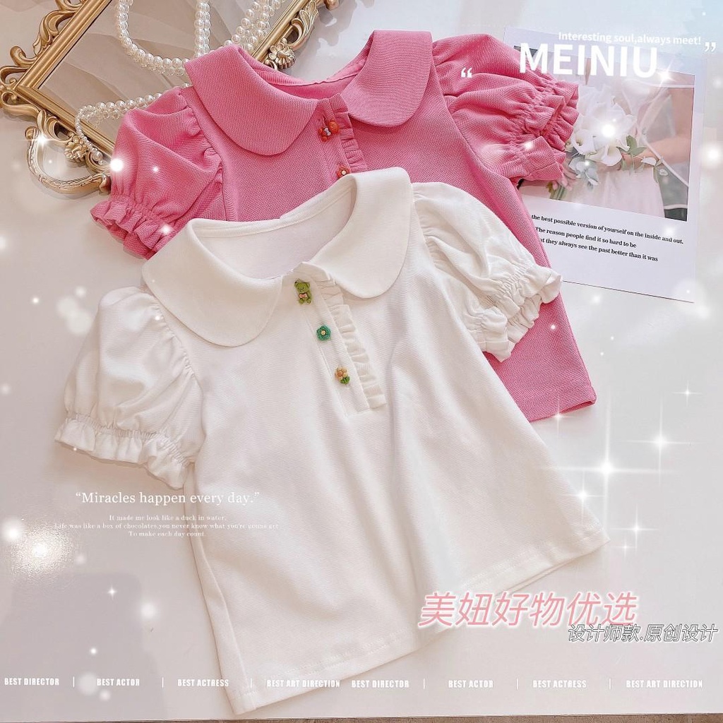 Set Áo POLO Màu Hồng + Quần Short Thời Trang Mùa Hè Cho Bé Gái