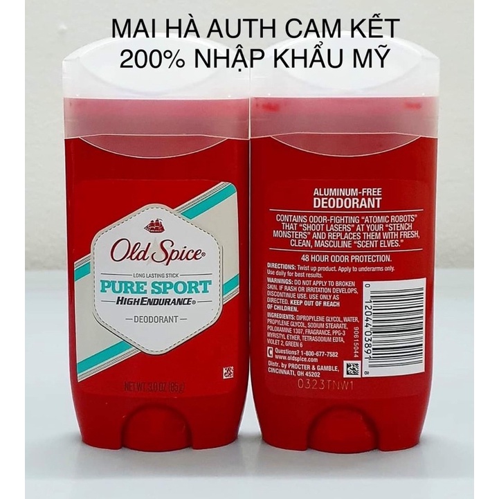 Lăn khử mùi nam Old Spice pure sport 68g -85g nhập Mỹ