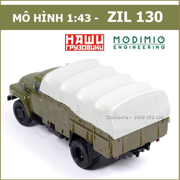 MÔ HÌNH HOÀN THIỆN 1:43 - XE VẬN TẢI QUÂN SỰ ZIL-130 THÙNG PHỦ BẠT - XANH LÁ - 4307.5