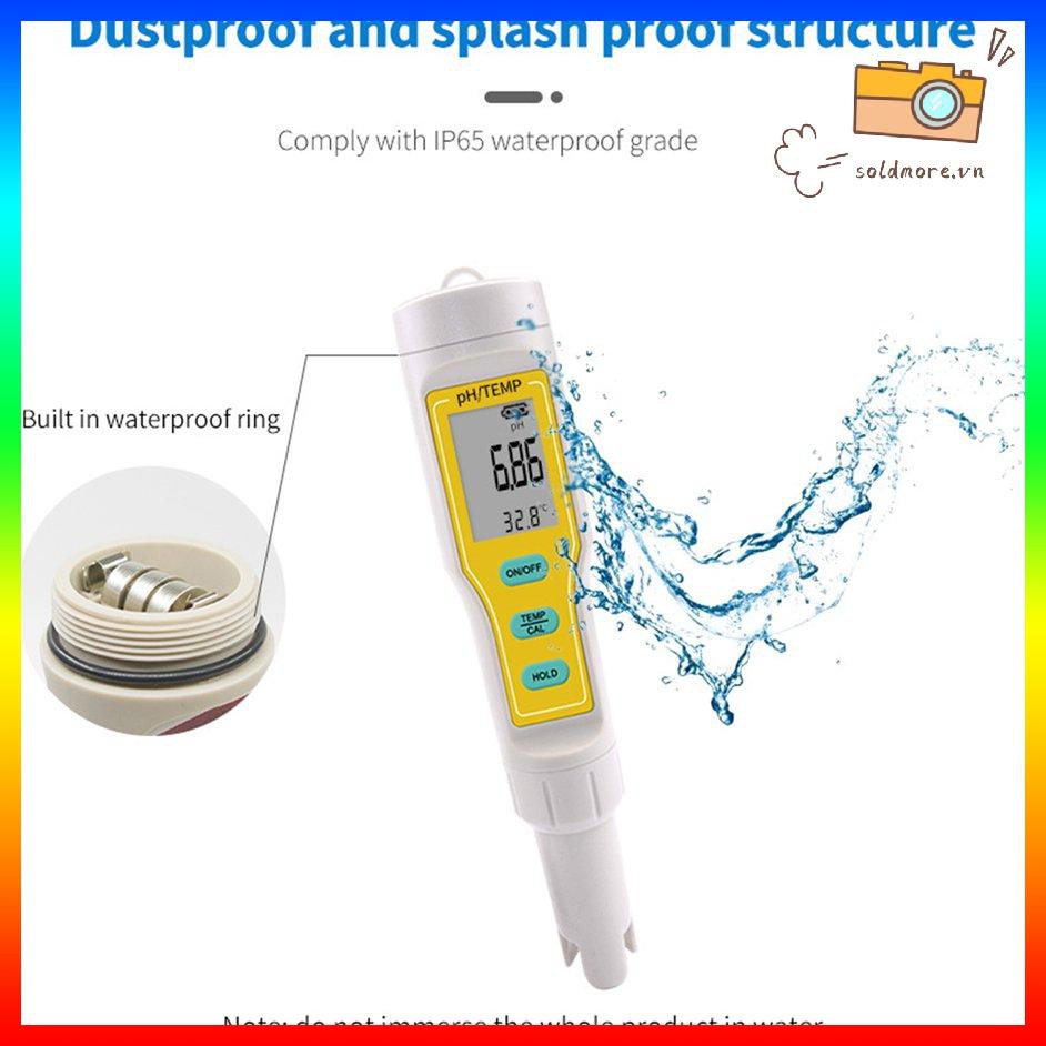 [SOE] PH Meter 0.01 Resolution 0-14pH Range Water Quality Temperature Tester