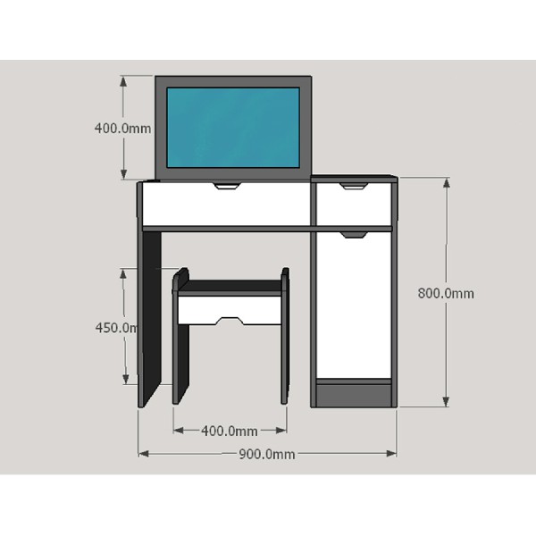 [FREESHIP] Bàn trang điểm nhỏ gọn, tiện dụng 0.9m có ghế ngồi trang điểm (BTD-12)