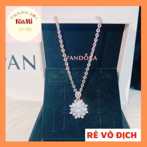 Dây chuyền mặt đá mạ bạch kim, dây xích mặt nữ đá hoa cực đẹp sáng