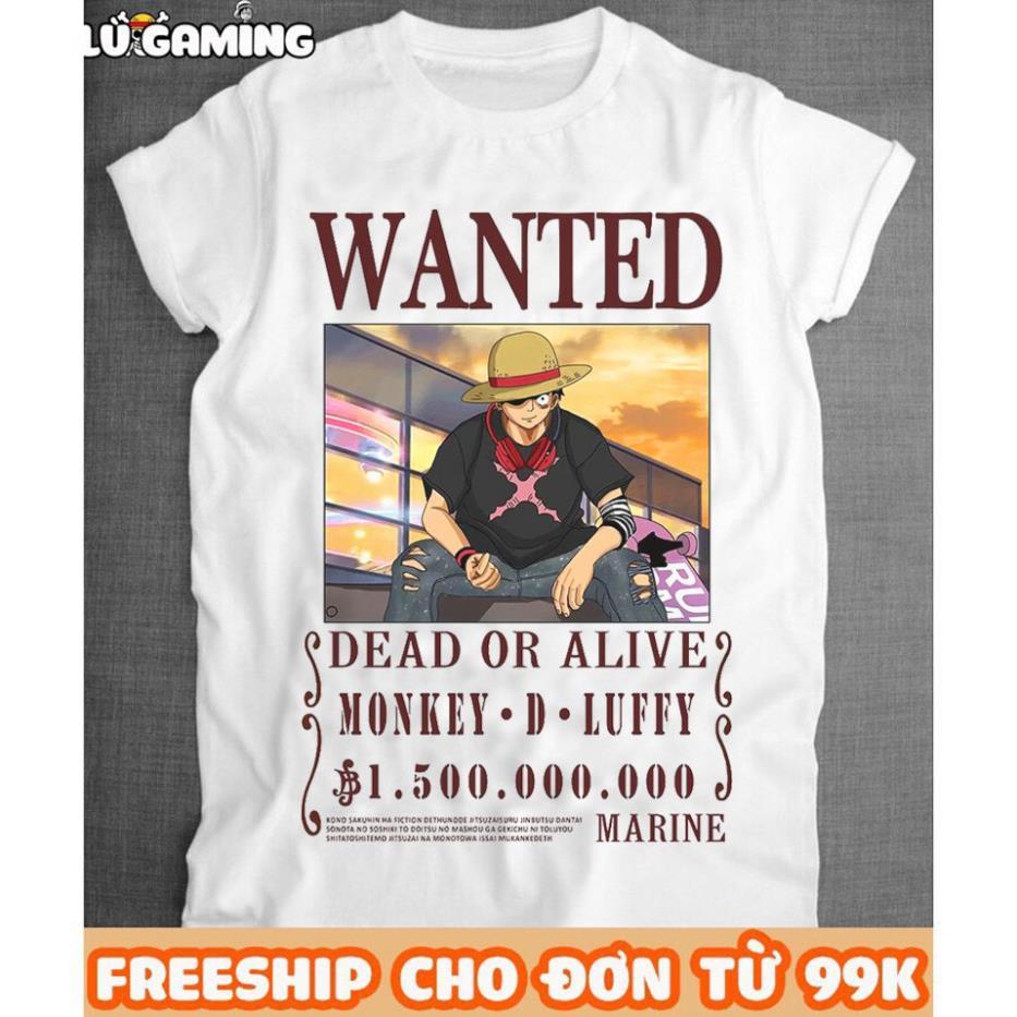 (HOT) Áo LUFFY TRUY NÃ MẪU MỚI Cực Đẹp - Áo Phông One Piece Luffy WANTED Đẹp OP110 (Ảnh thật)