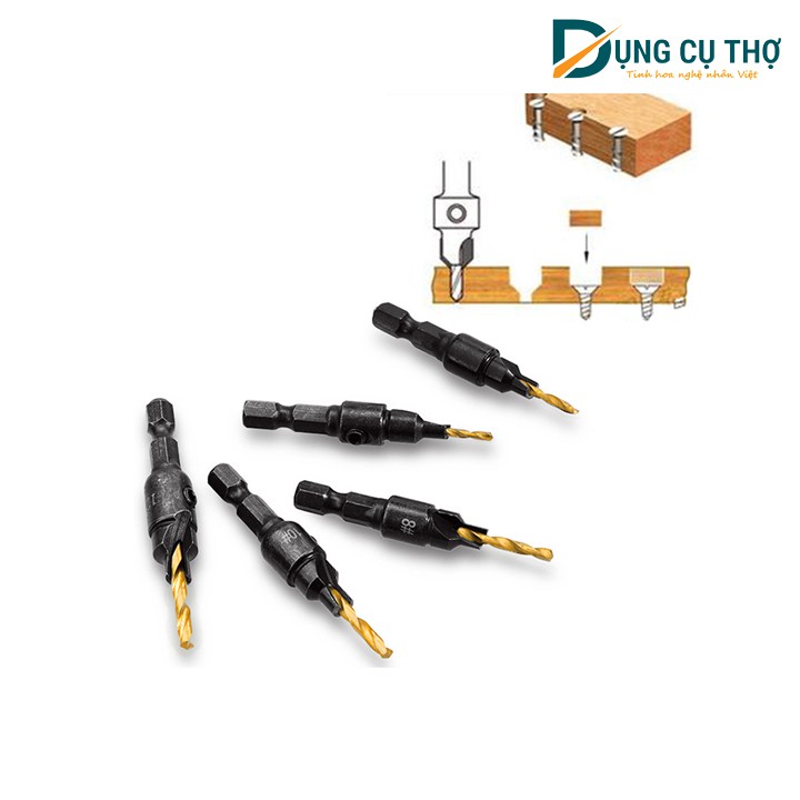 BỘ 5 MŨI KHOAN GỖ CHỈNH CỮ BẮT ÂM MŨI VÍT - HÀNG XỊN