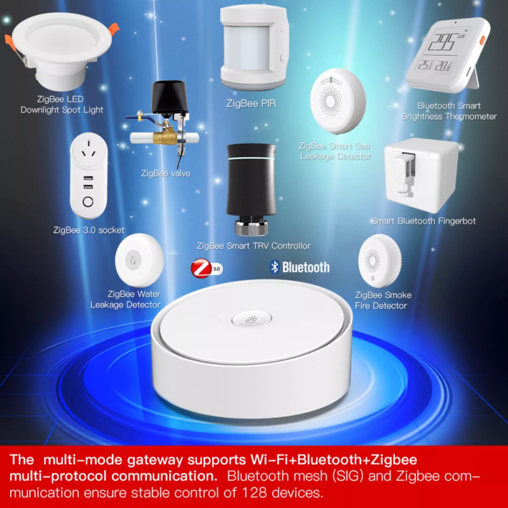 Bộ trung tâm Zigbee nhà thông minh hệ Tuya /SmartLife |  Hub Tuya Zigbee LAN /Wifi /Zigbee /BLE