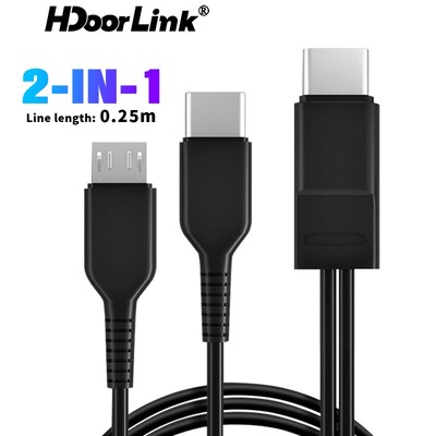 Dây cáp sạc nhanh HdoorLink USB Type-C 2 trong 1 chuyên dụng thích hợp cho điện thoại Samsung Huawei