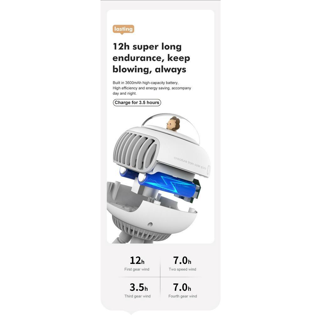 Quạt Sạc usb Cầm Tay Hình Bạch Tuộc Xinh Xắn