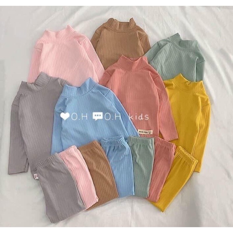 HÀNG LOẠI 1Bộ len tăm trơn cổ 3p cho bé