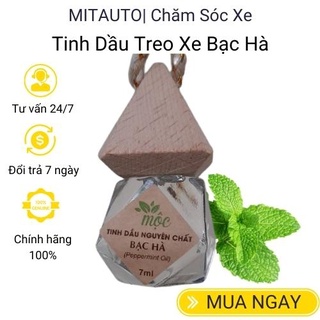 Tinh dầu treo xe ô tô mùi Bạc Hà thiên nhiên nguyên chất treo tủ quần áo treo phòng ngủ Lọ 7ml MỘC Mitauto