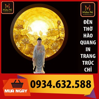 Đèn thờ Hào quang in tranh trúc chỉ - đường kính 30cm [ Hào Quang để tượng Phật ]