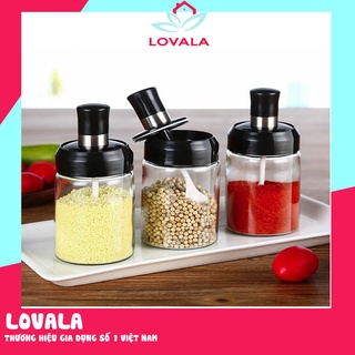 Lọ đựng gia vị kèm thìa thủy tinh mini LD01
