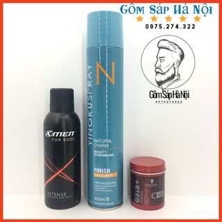 COMBO Xịt Xmen For Boss 150ml + SAP VUỐT TÓC OSIS THRILL + Gôm Xịt Tóc N Finish Yingku spay siêu cứng giữ nếp 400ml