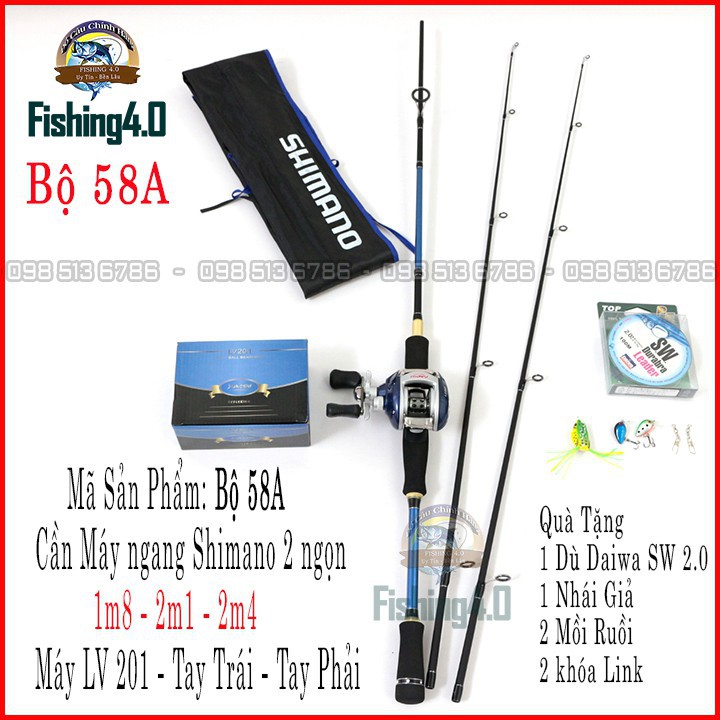 Trọn Bộ cần câu lure Shimano 2 ngọn M/ML và 4 mẫu máy ngang hót nhất hiện nay L201 CD201 SC150 CT150