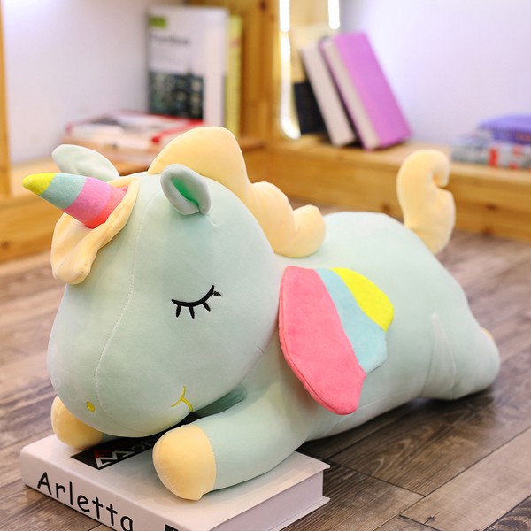 GẤU BÔNG NGỰA MỘT SỪNG UNICORN NẰM (50 CM) GB45 (MÀU XANH NGỌC)