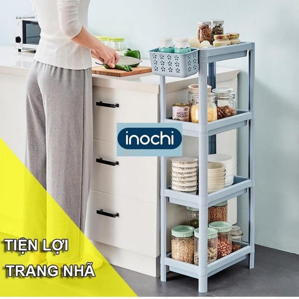 Kệ Đa Năng 4 Tầng Inochi Nhựa Dùng Để Đựng Gia Vị Nhà Bếp Đựng Đồ Thực Phẩm Hoặc Làm Giá Để Đồ Nhà Tắm Phòng Ngủ