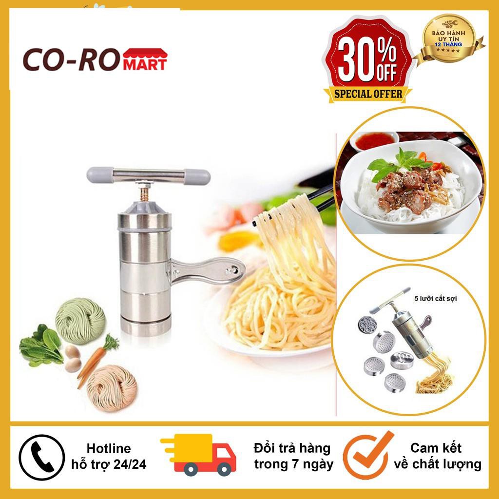 Máy Làm Bún, Mỳ Tươi Tại Nhà Bằng Inox, Tặng Kèm Bộ 5 Size Bún